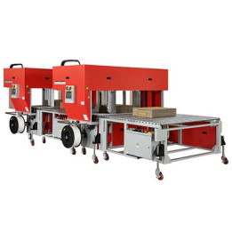 STEP TP-702CQ3-T Corrugated Tandem Strapper, Squaring & Back stop machine es