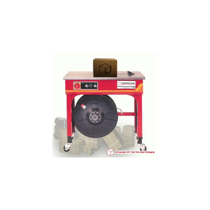 STEP TP-502CE con máquina flejadora de exhibición- Transpak